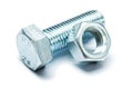 Big bolt and nut isolated on white Royalty Free Stock Photo