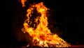 big bonfire on the beach at night Royalty Free Stock Photo
