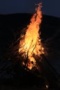 big bonfire burns at night Royalty Free Stock Photo