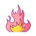 Big bonfire, vector color icon Royalty Free Stock Photo