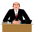 Big boss angry. Great boss is wicked. Business Vector Illustration