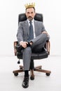 big boss. business success and leadership. successful businessman leader sit in office chair. motivation and reward Royalty Free Stock Photo