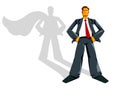 Big boss businessman stands confident and serious like a superhero vector illustration, powerful business man, manager capitalism Royalty Free Stock Photo