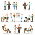 Big Boss Managing And Supervising The Work Of Office Employees Collection Of Top Manager And Workers Illustrations Royalty Free Stock Photo