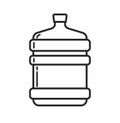 Big bottle of water for delivery icon vector or large bottled gallon line outline art style clipart isolated on white