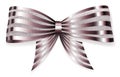 Big bow of striped shiny ribbon