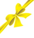 Big bow of yellow ribbon Royalty Free Stock Photo