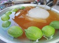 Big bowl of Aiyu Jelly on sell in Taipei, Taiwan. Aiyu Jelly is known in Taiwanese Hokkien as ogio, and as ice jelly in Singapore. Royalty Free Stock Photo