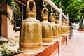 Big brass bell in the temple. Royalty Free Stock Photo