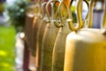 Big brass bell in Thailand temple Selective focus Royalty Free Stock Photo