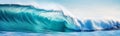 Big breaking blue ocean wave. Surfing summer wave banner Royalty Free Stock Photo