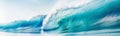 Big breaking blue ocean wave. Surfing summer wave banner Royalty Free Stock Photo