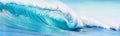 Big breaking blue ocean wave. Surfing summer wave banner Royalty Free Stock Photo