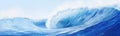 Big breaking blue ocean wave. Surfing summer wave banner Royalty Free Stock Photo