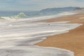 Big breaking Ocean wave on a sandy beach on the north shore of Oahu Hawaii Royalty Free Stock Photo