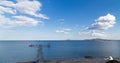 Big bridge in sea in Burgas, Bulgaria