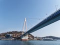 The big bridge under a bay of Yeosu city