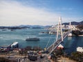 The big bridge under a bay of Yeosu city