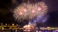 Big and bright fireworks with many colors | Quebec City Royalty Free Stock Photo