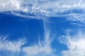 Big bright unusual beautiful sky with white creative clouds. Blue sky with unusual cumulus fluffy clouds as a natural background