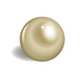 Big brilliant pearl on white background