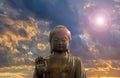 Big Bronze Buddha with Clouds Background