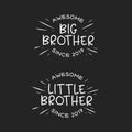 Big brother little brother typography print. Vector vintage illustration. Royalty Free Stock Photo