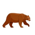 Big brown bear walking. Cartoon flat style vector illustration isolated on white background Royalty Free Stock Photo