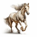 Thunder Horse Image Running - Isolated On White Background Royalty Free Stock Photo