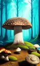 Big brown mushroom forest fantasy