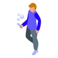 Big bubble play icon isometric vector. Child soap Royalty Free Stock Photo