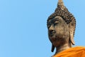 Big Buddha face at Wat Yai Chaimongkol temple at Ayutthaya. Royalty Free Stock Photo