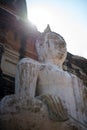 Big buddha and flare sunlight