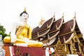 big buddha image at golden triangle in Ubosot Wat Raja Mon Thian , Chiangmai Thailand Royalty Free Stock Photo