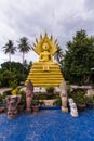 Big Buddha with a naga over His head in Thai temple Royalty Free Stock Photo