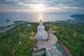 Big buddha Phuket Aerial view Cloudy Sunset Thailand Royalty Free Stock Photo