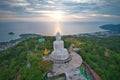 Big buddha Phuket Aerial view Cloudy Sunset Thailand Royalty Free Stock Photo