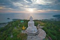 Big buddha Phuket Aerial view Cloudy Sunset Thailand Royalty Free Stock Photo