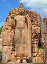 Big Buddha statue carved out of rock. Sri Lanka, Anuradhapura Royalty Free Stock Photo