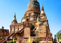 Big Buddha statue in front of temple Wat Yai Chai Mongkol (or Mongkhon), Thailand Royalty Free Stock Photo