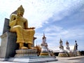 Big Buddha Statue golden and white, temple at Wat Nong Pong Nok