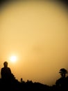 Big Buddha Statue Hong Kong Tian Tan during sunset Royalty Free Stock Photo