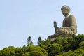 Big Buddha statue, Lantau Island, Hong Kong, copy space