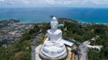 Big buddha statue on top of the mountain Aerial view Drone photography in Phuket Thailand Royalty Free Stock Photo