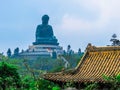 Big Buddha Statye. Po Lin Monastery, Lantau Island, Hong Kong Royalty Free Stock Photo