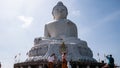 Big buddha thailand jungle on sky background.