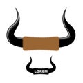 Big Bull Horn logo. Vector template emblem. horns of animal far