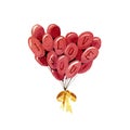 Big bunch of balloons. Heart shape.