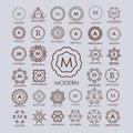 Big bunch of luxury, simple and elegant monogram design templates.