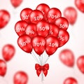 Big Bunch of Red Shining Balloons Sale poster.